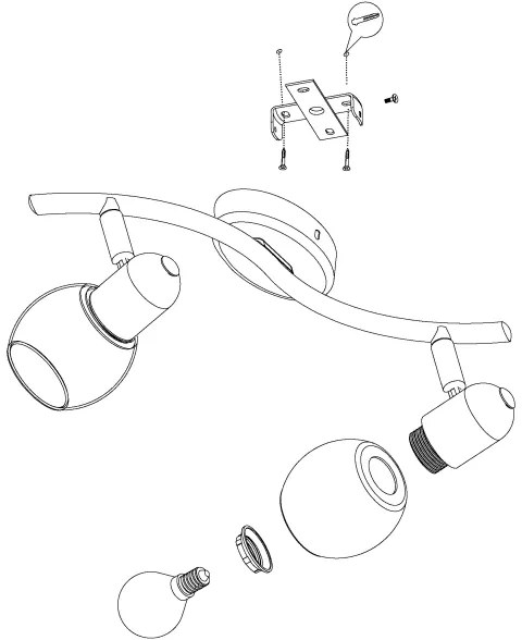 Eglo 98625 - Lampă spot POLLICA 2xE14/28W/230V