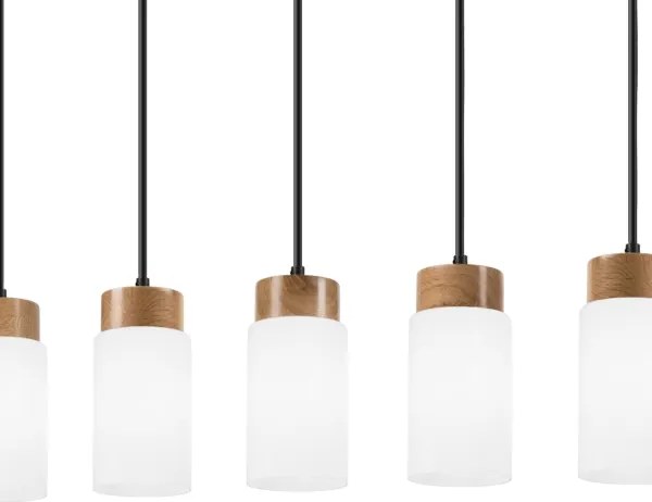 Lustră pe cablu MARKUS 5xE27/15W/230V negru/stejar