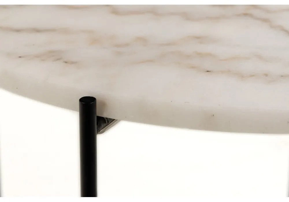 Măsuță auxiliară rotundă cu blat din marmură ø 52 cm Avila – Actona