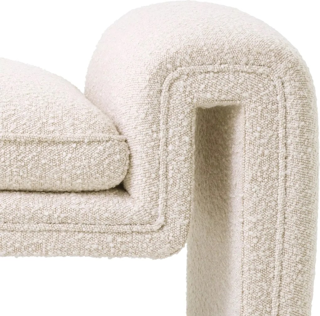 Bancheta design LUX stil contemporan Tondo S Bouclé cream
