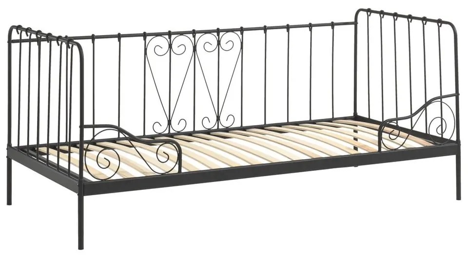 Pat pentru copii 90x200 cm negru Alice - Vipack