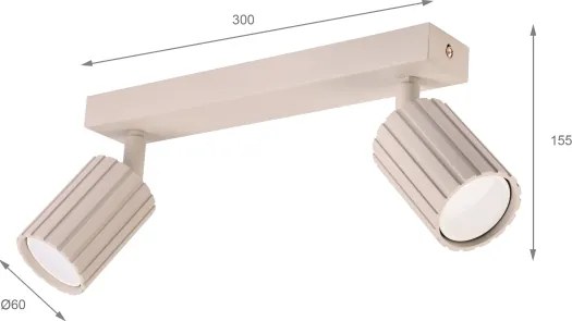 Brilagi - Spot de tavan CRISPINA, 2x GU10/10W/230V, bej