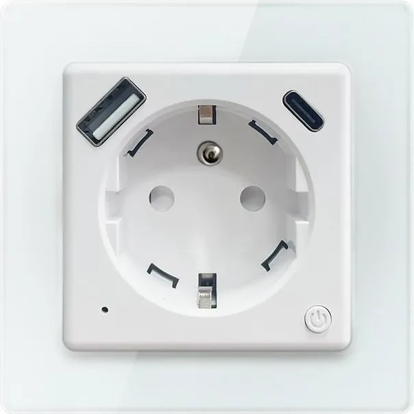 Immax NEO 07553L - Priză inteligentă tip E 16A/230V + 1xUSB-A+1xUSB C PD 20W