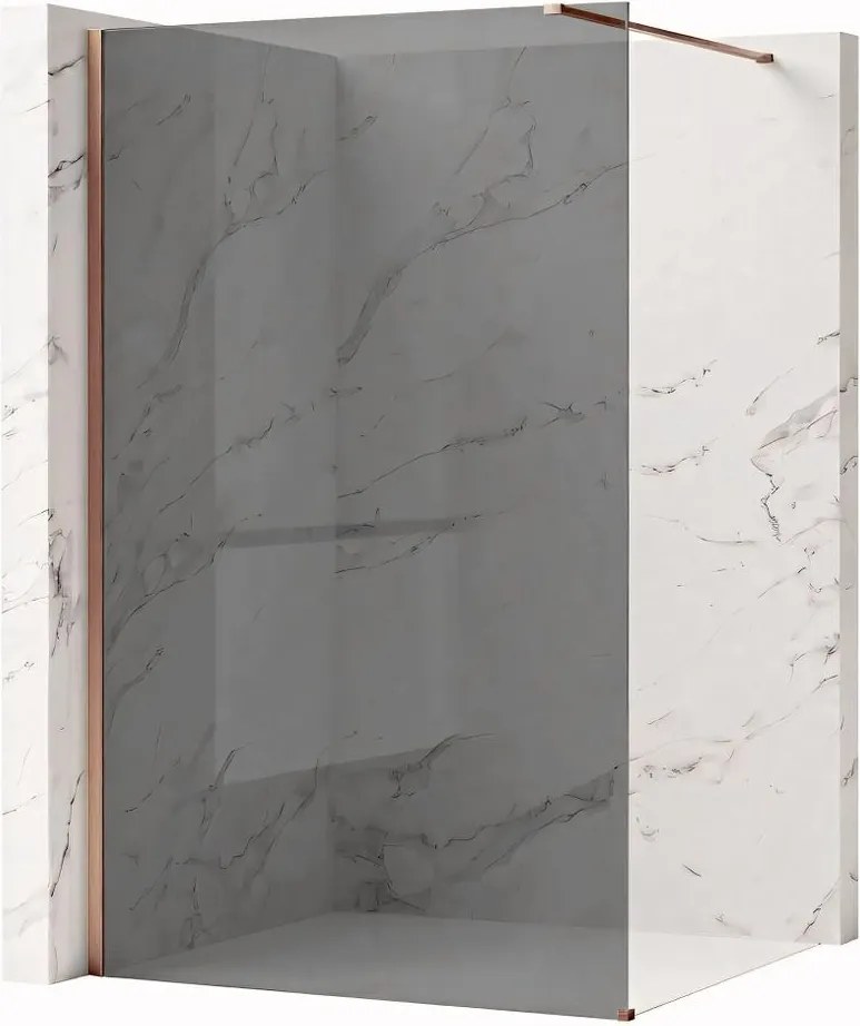 Paravan de dus fumuriu Rea Flexi Grey 120 cm cupru periat