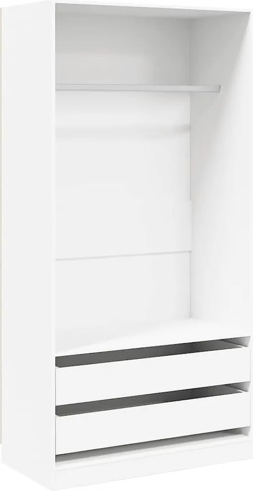 vidaXL Șifonier, alb, 100x50x200 cm, lemn prelucrat