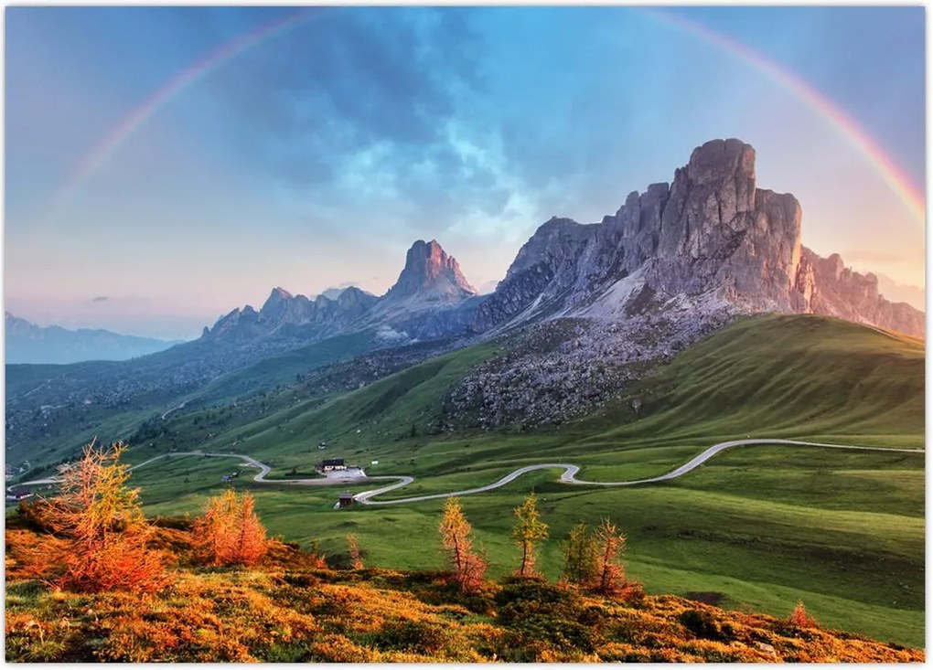 Tablou cu curcupeu deasupra stâncilor (70x50 cm)