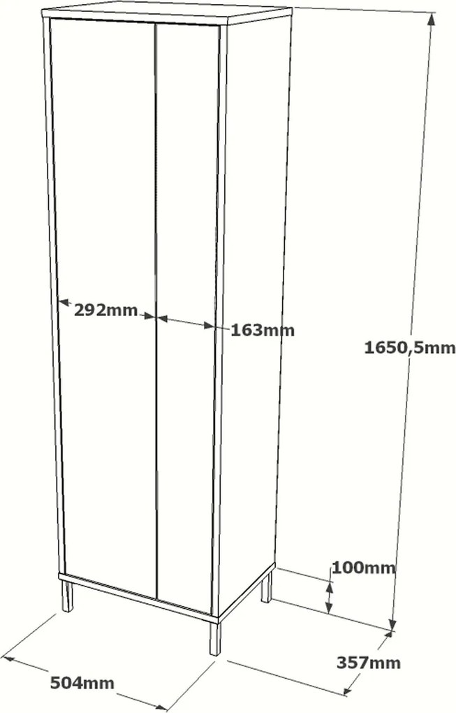 Dulap multifunctional, Hanah Home, Dy1-Wk, 50.4x165x35.7 cm, Nuc/Alb