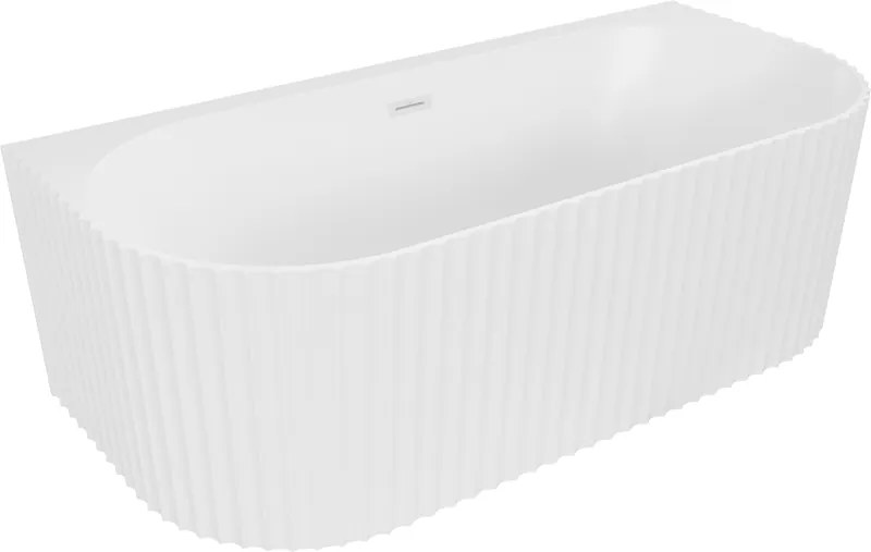 Mexen Sella cadă freestanding montată pe perete, canelată, 150 x 75 cm, alb mat, preaplin alb - 52711507501-20