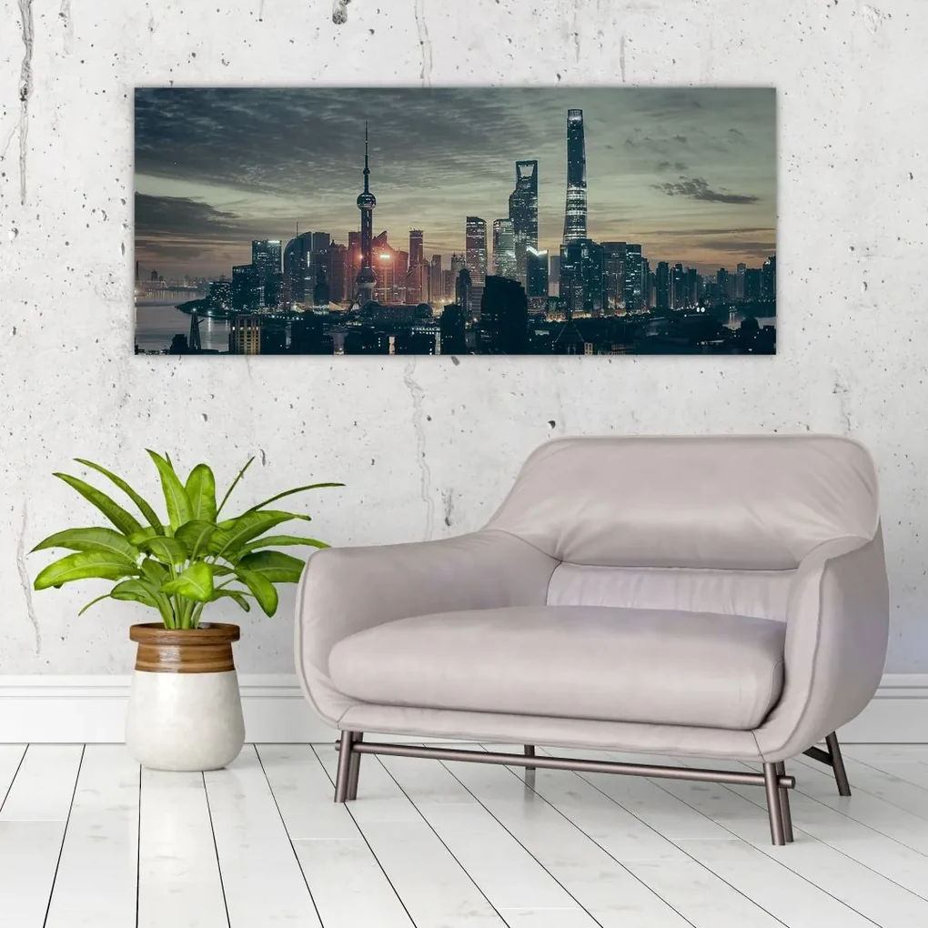 Tablou cu orașul în amurg (120x50 cm), în 40 de alte dimensiuni noi