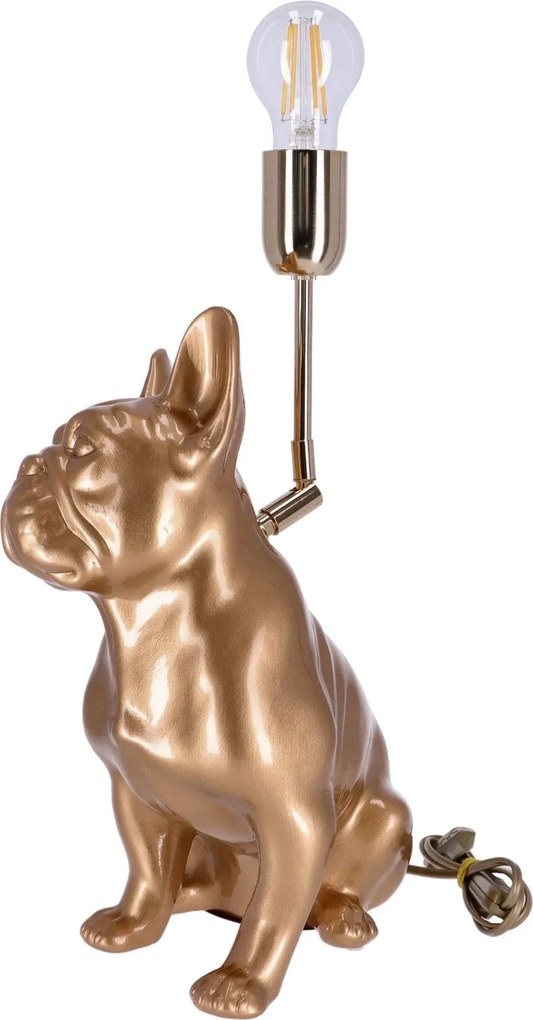 Lampa ceramica Bulldog auriu h 35 cm