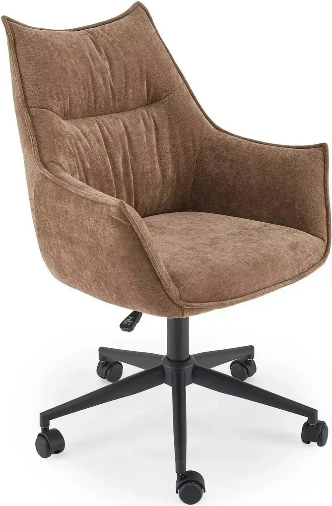 Scaun birou CLIO, maro/negru, stofa clasica/metal, 62x64x91/99 cm