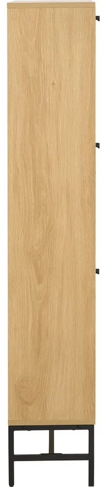 Pantofar în culoare naturală cu deschidere înclinată cu aspect de lemn de stejar 72x140x25 cm Albany – Actona