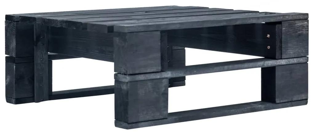 3066797 vidaXL Set mobilier paleți cu perne, 4 piese, negru, lemn pin tratat