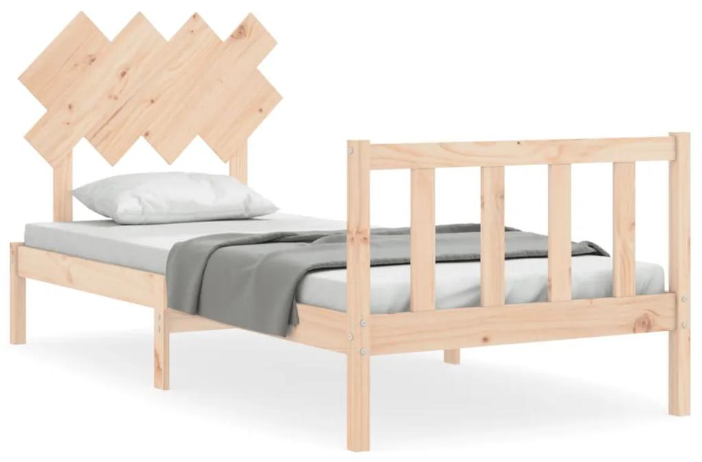 3193451 vidaXL Cadru de pat cu tăblie, 90x200 cm, lemn masiv