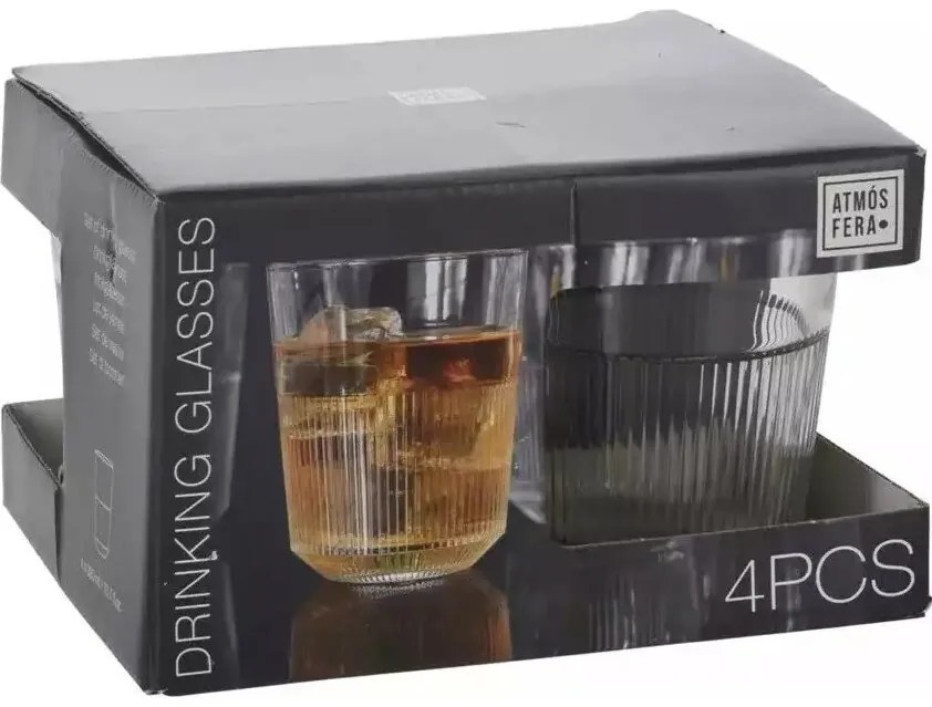 Set de pahare cu caneluri Atmós Fera Old 320 ml, 4buc.