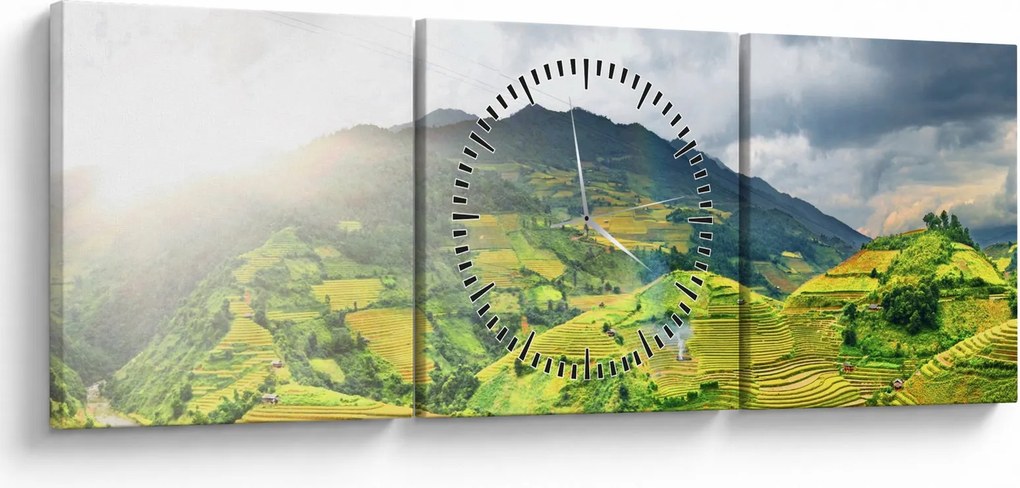 Tablou plantație (cu ceas) (90x30 cm)