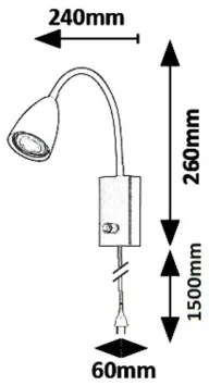 Rabalux 6720 - Aplică perete spot MIKA 1xGU10/25W/230V