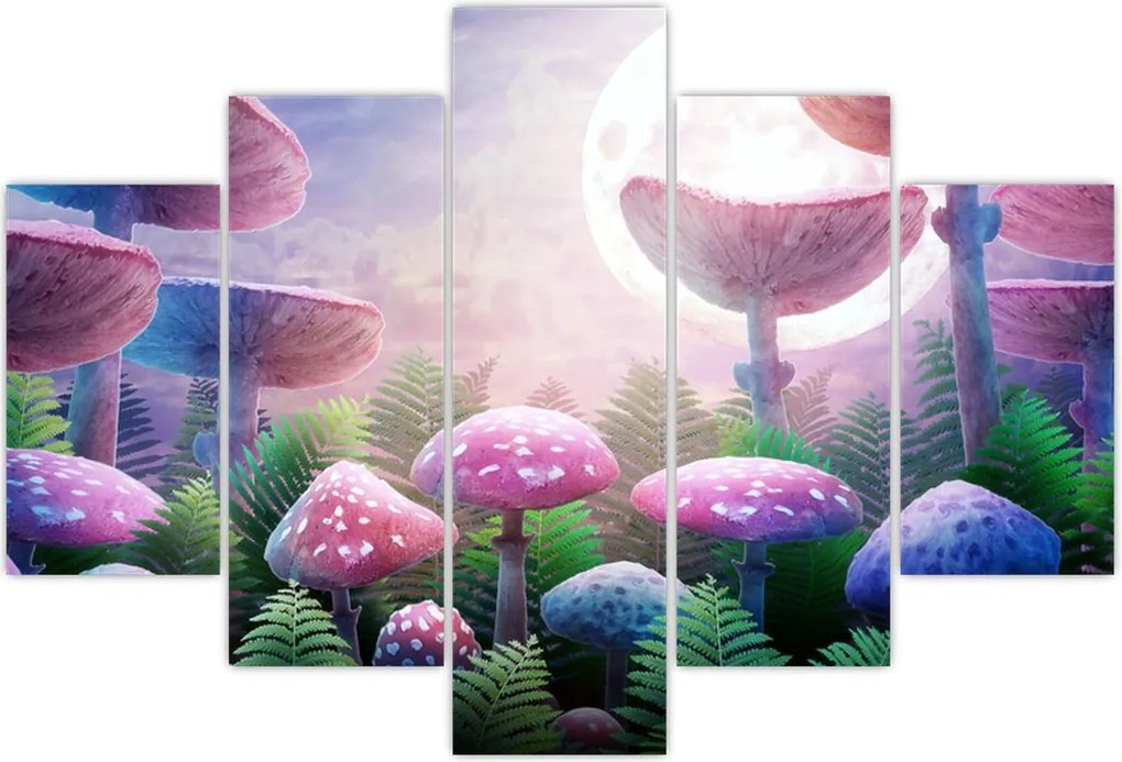 Tablou - Ciuperci sub lună plină (150x105 cm)