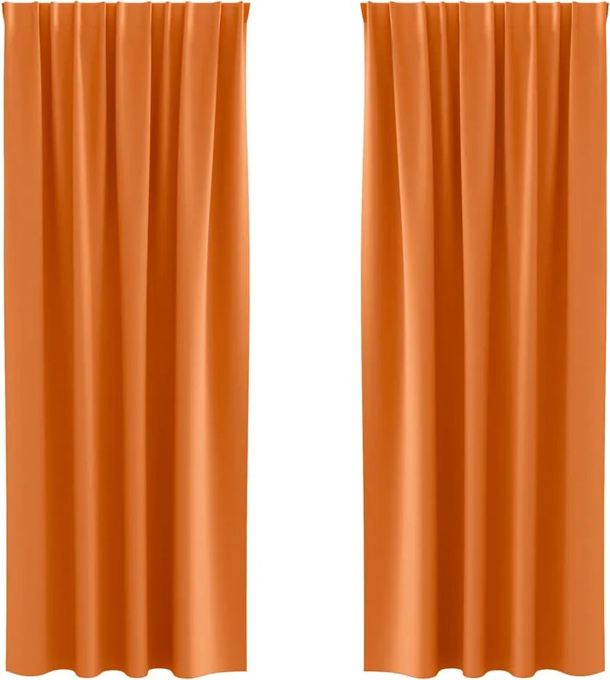 vidaXL Perdele Opaque cu Inel 2 pcs Portocalie Aprinsă 260 x 140 cm