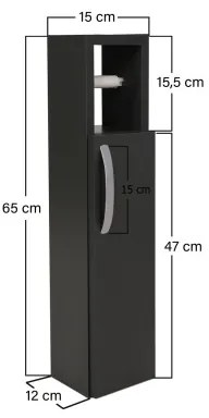 Dulap cu suport de hârtie igienică STAR 65x15 cm antracit