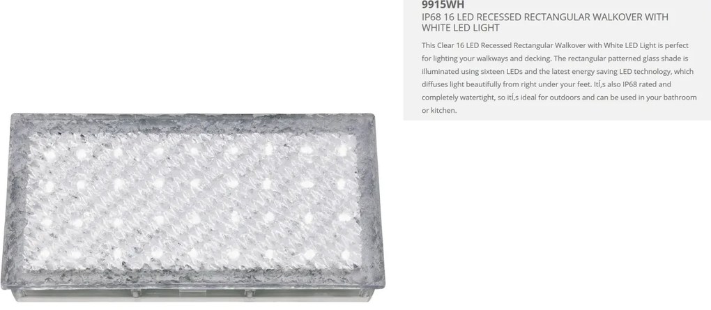 Spot LED incastrabil de exterior dreptunghiular IP68 Outdoor 9915WH SRT
