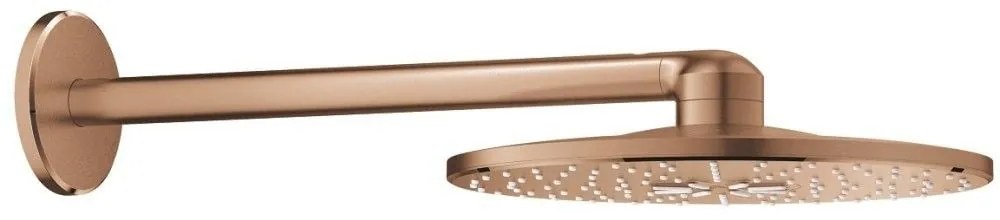 Palarie dus fix Grohe Rainshower 310 SmartActive, O31 cm cu brat, montaj pe perete, cupru mat (brushed warm sunset)