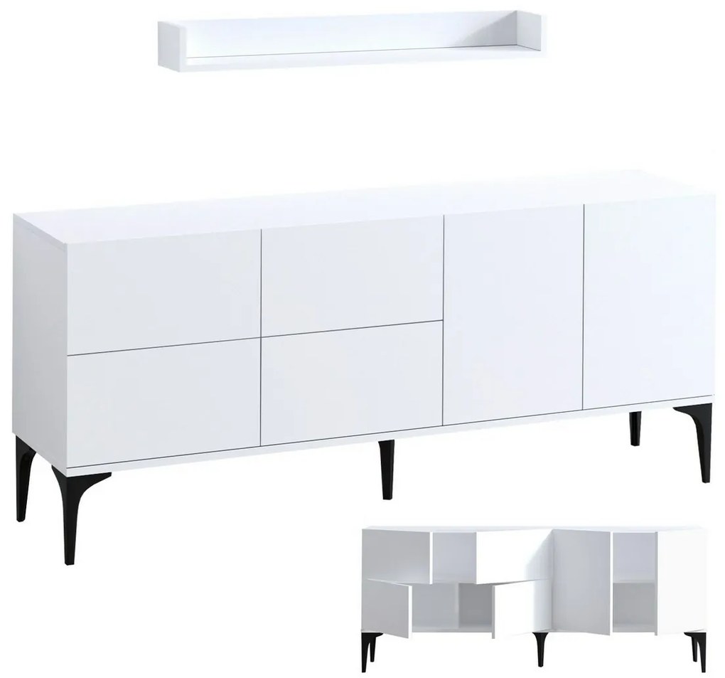 Dulap cu raft Lucky White and Black