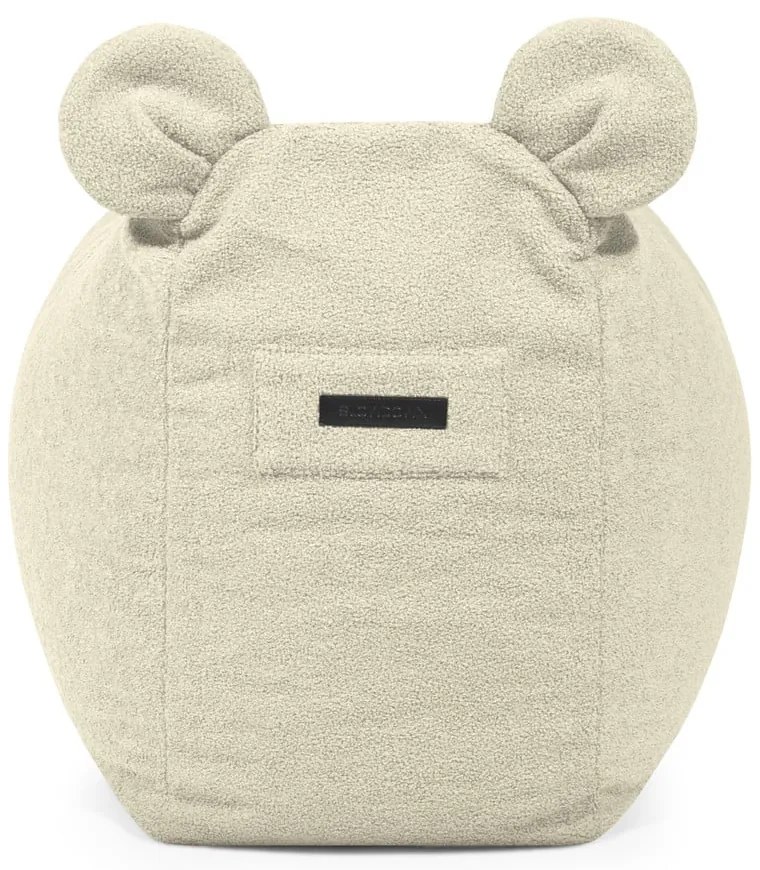 Fotoliu puf pentru copii crem cu tapițerie din țesătură bouclé Snug 130 Bear – SLOWDOWN