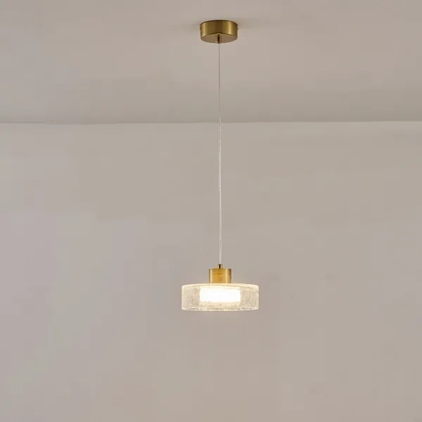 Lustră LED pe cablu LED/8W/230V 3000K auriu/transparent pr. 20 cm