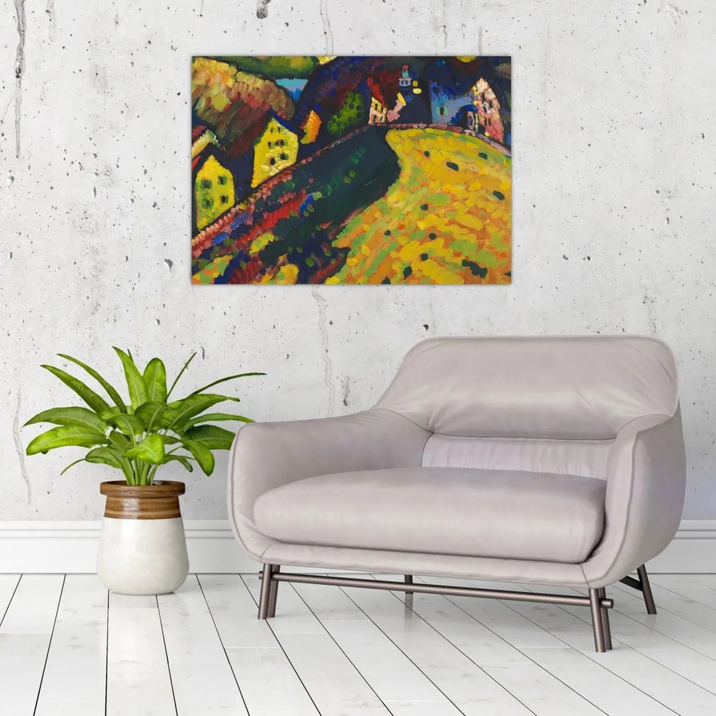 Tablou - Vasily Kandinsky, Houses at Murnau, reproducere (70x50 cm)