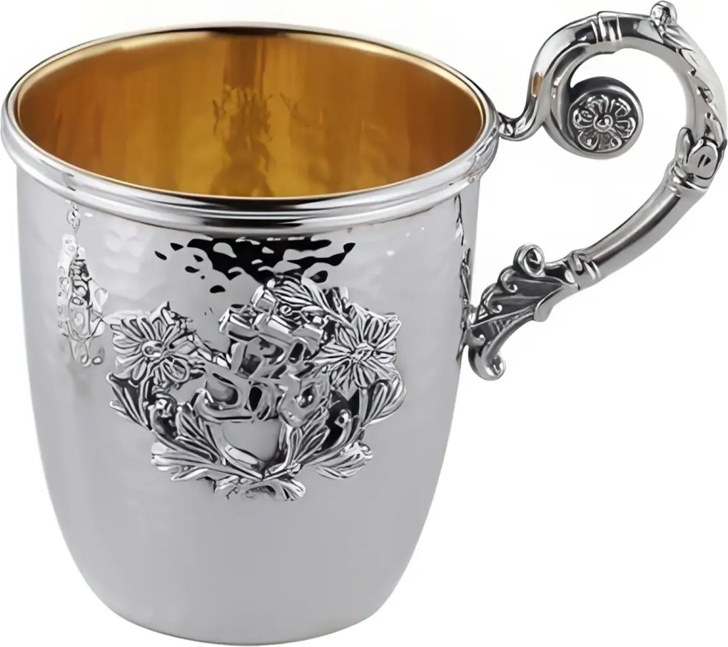 Cana argint masiv Baby Hammered