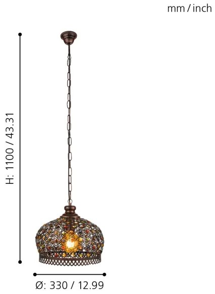 Eglo 49764 - Corp de iluminat pendul JADIDA 1xE27/60W