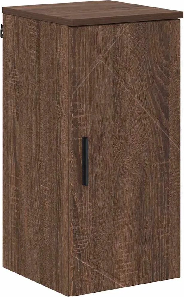 vidaXL Dulap de Baie Pe perete cu ușă Stejar închis 30 x 31,5 x 61 cm