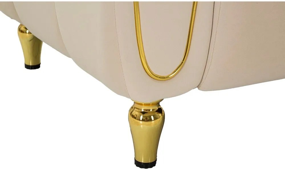 Fotoliu crem cu tapițerie din catifea Alma – Mauro Ferretti