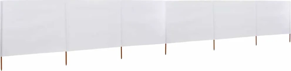 vidaXL Paravan anti-vânt cu 6 panouri, alb, 800 x 80 cm, textil