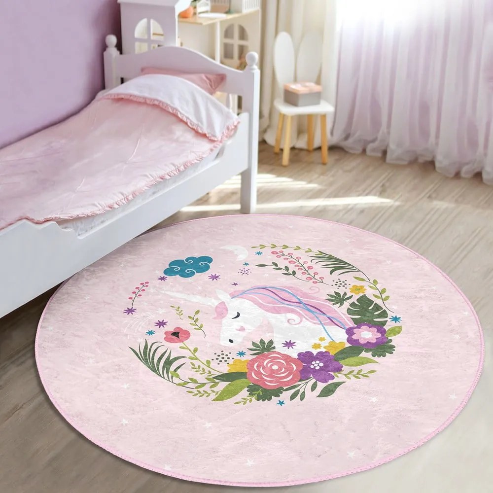 Covor pentru copii roz ø 80 cm Comfort – Mila Home
