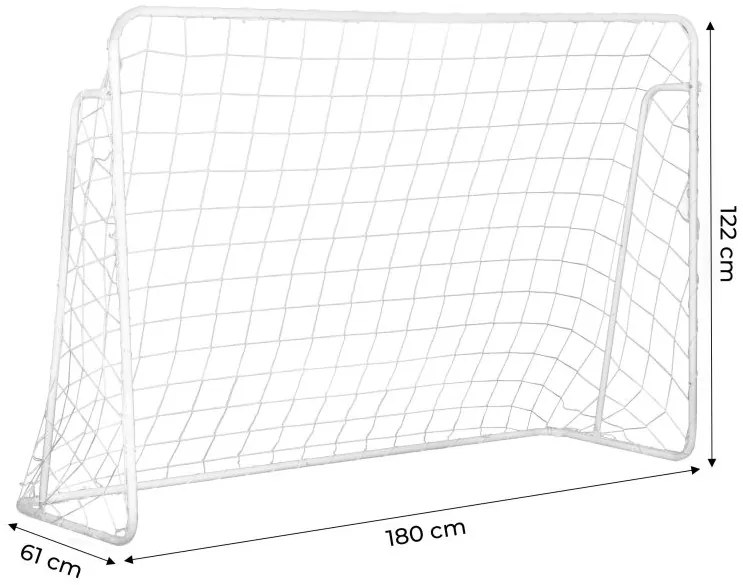 Poartă de fotbal cu perete cu țintă 180x61x122 cm