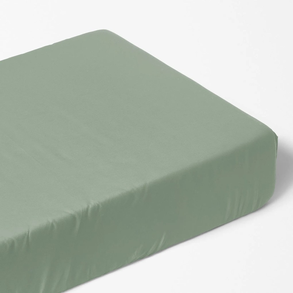 Goldea cearceaf de pat 100% bumbac cu elastic - verde salvie 90 x 200 cm