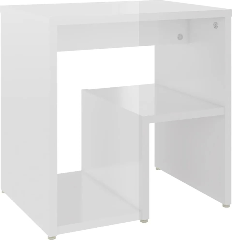 vidaXL Noptieră, alb extra lucios, 40 x 30 x 40 cm, PAL