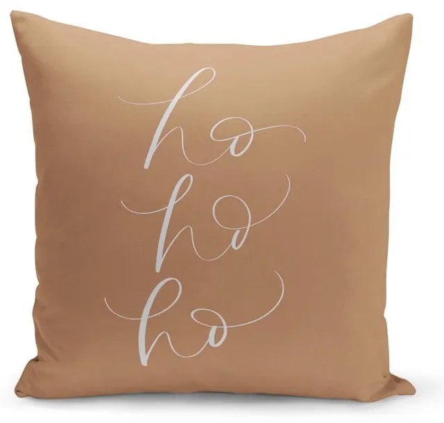 Față de pernă decorativă cu model de Crăciun Kate Louise Christmas Noel, 43 x 43 cm, maro