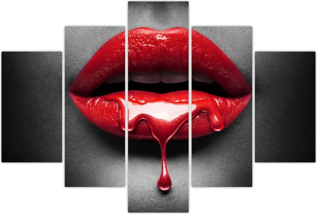 Tablou cu buze de femeie (150x105 cm)