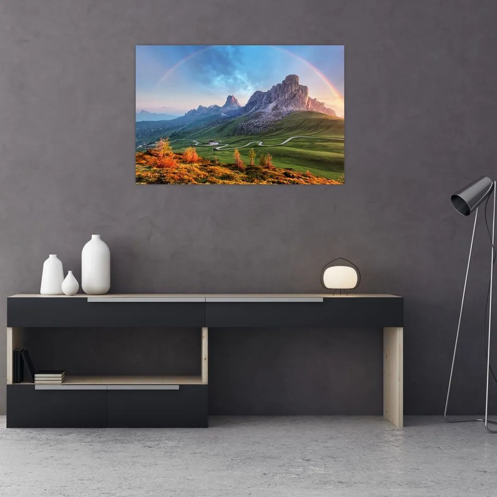 Tablou cu curcupeu deasupra stâncilor (90x60 cm)