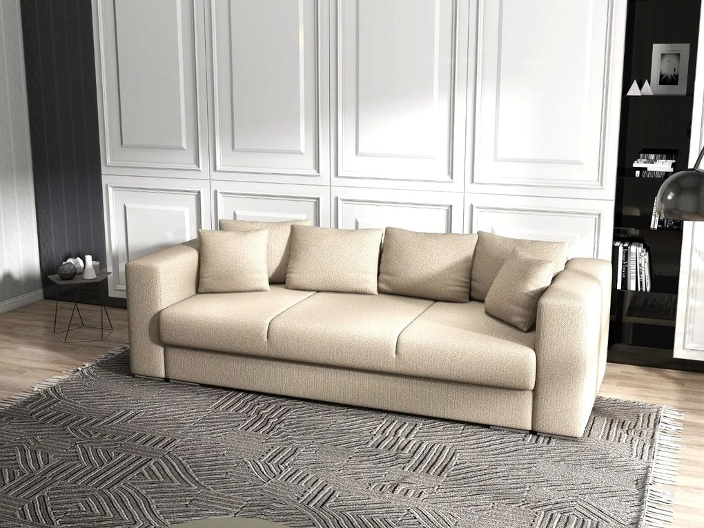 Canapea extensibilă dumonde cu ladă de depozitare si sezut confortabil din spuma high-density, Gloria Enjoy Camel 240x100 cm