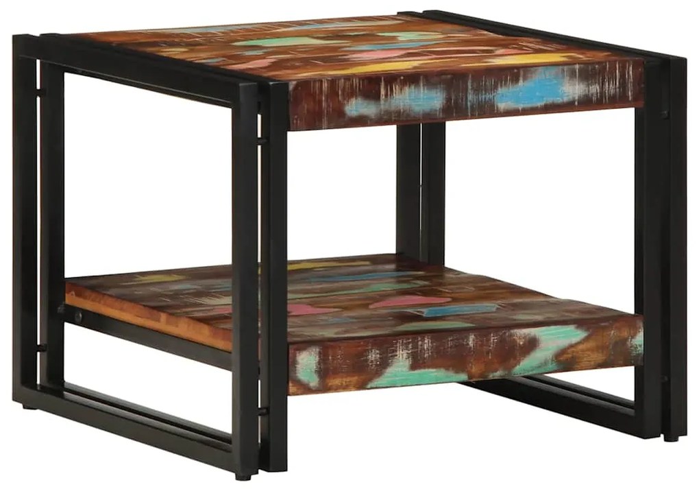 vidaXL Masuta de cafea multicolora 50x50x38 cm lemn masiv recuperat