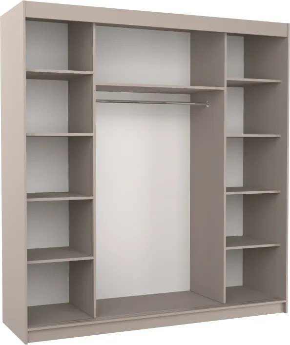 Dulap cu uși glisante BERGEN – cu oglindă – 200x58x215 cm – Cașmir