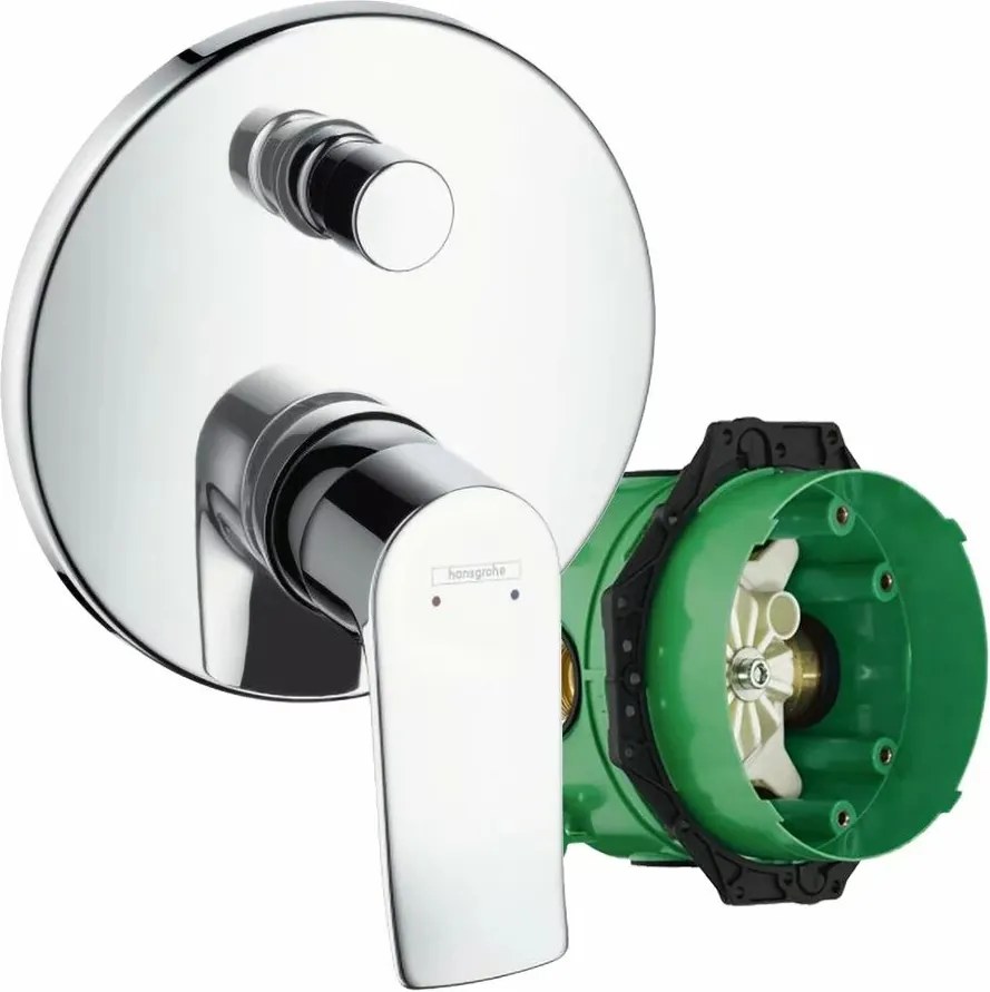Baterie cada - dus incastrata Hansgrohe Metris pentru 2 consumatori + iBox crom