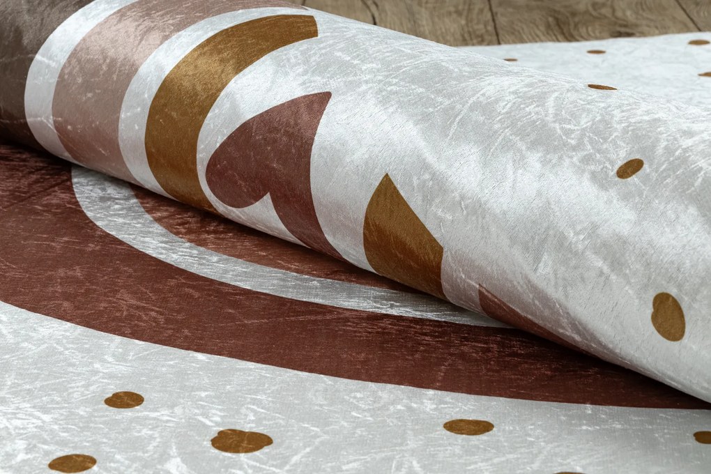 BAMBINO 46960 covor lavabil Curcubeu, puncte pentru copii anti-alunecare - alb / maro