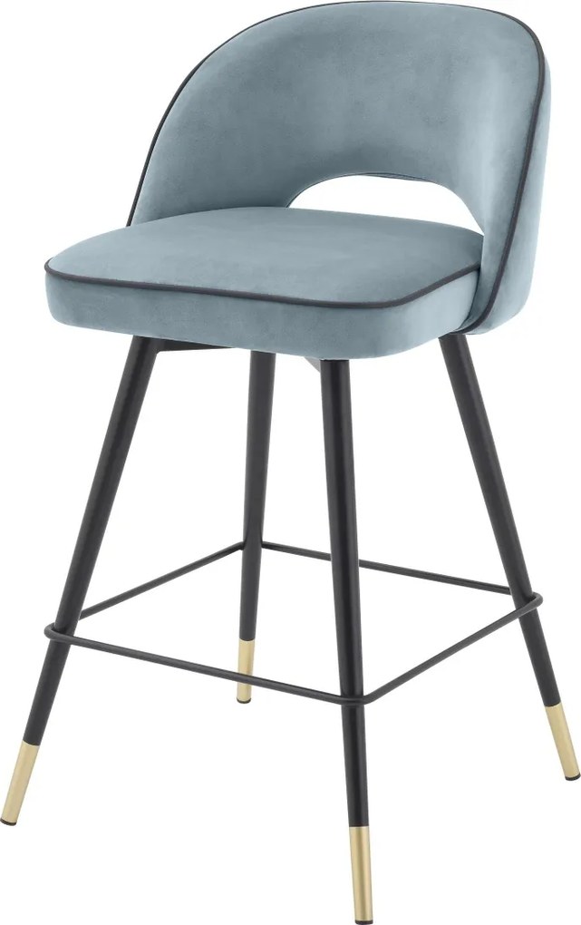 Set de 2 scaune de bar design modern Cliff, H-92,5cm albastru 114323 HZ