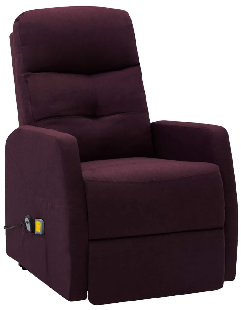 321349 vidaXL Fotoliu de masaj cu ridicare, violet, material textil