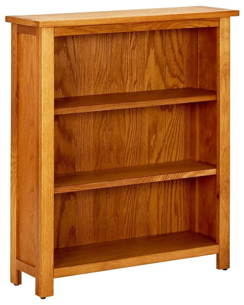 vidaXL Bibliotecă cu 3 rafturi, 70 x 22,5 x 82 cm, lemn masiv stejar